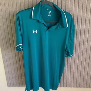 Under Armour Men's Polo Shirt in Teal with White Details
